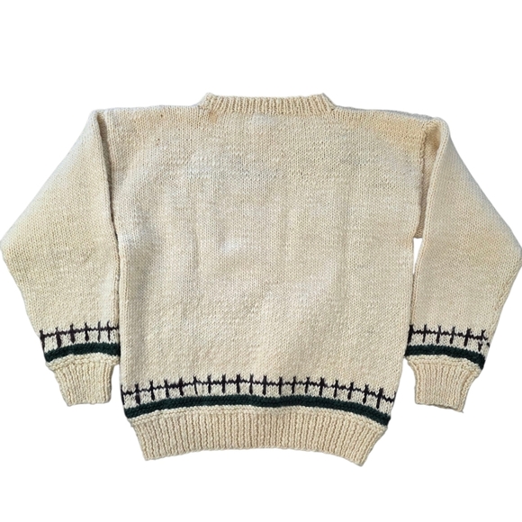 GUSTO Hand Knit Wool Sweater | Vintage Scenic Graphic | Made in Uruguay | Size S - Picture 4 of 9